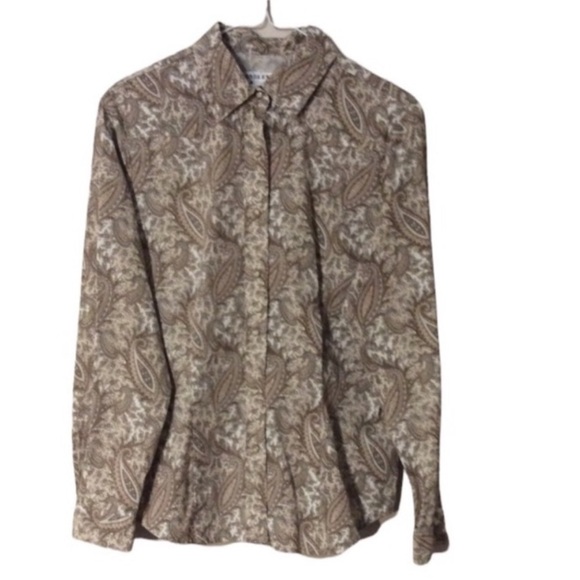Pendleton Tops - PENDLETON Neutral Tone PAISLEY Print Button Down SHIRT Size MEDIUM